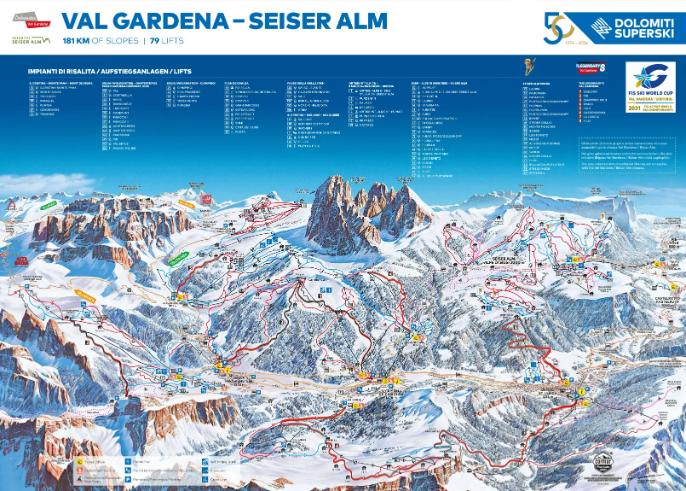 Pistekaart Val Gardena