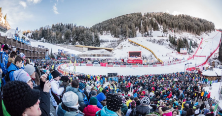 Publiek bij de FIS Ski World Cup in Val Gardena