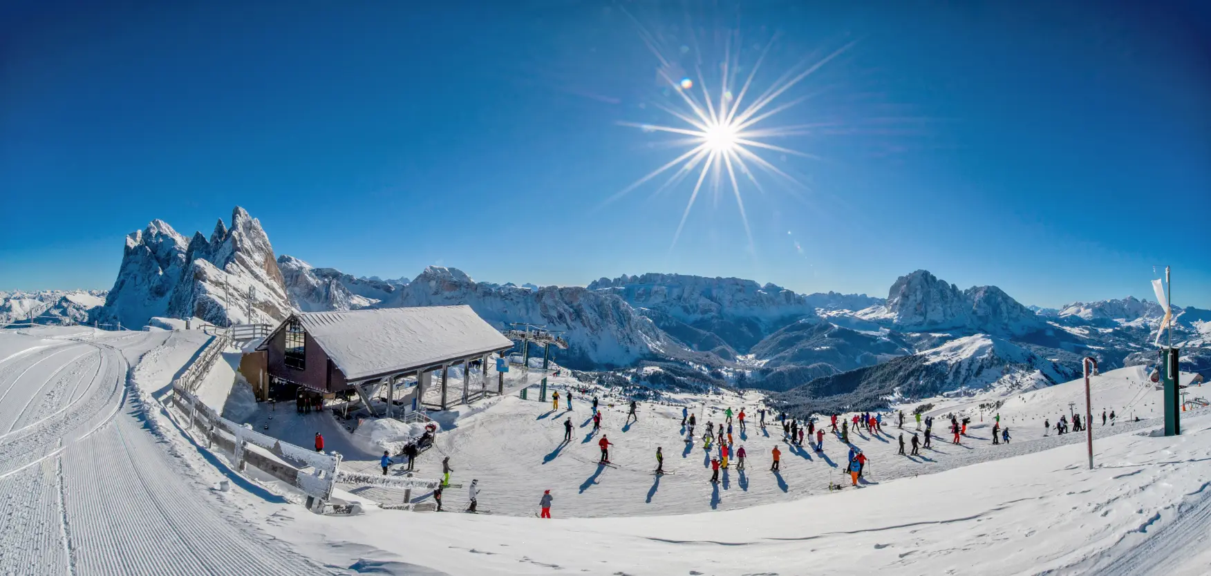 Wintersport uitzicht Val Gardena